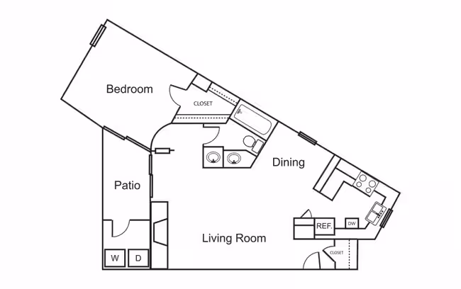 1 Bedroom / 1 Bath 0017 floor plan